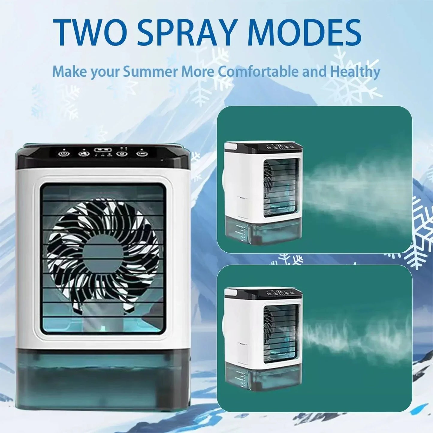 Portable Mini Air Cooler – 3-Speed Small Air Conditioner with 900ML Water Tank, Fan and Humidifier for Bedroom & Office | Karnz