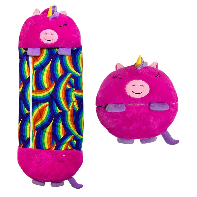 Plush toy and sleeping bag in one for warm, safe nights