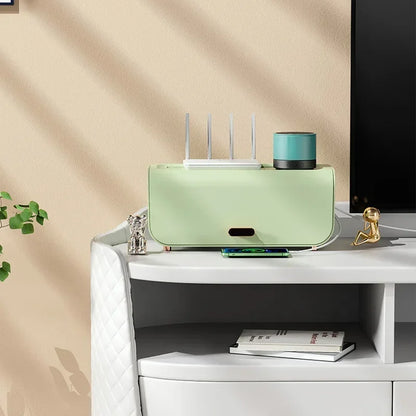 BowLift | OrgaVolt Cable Box with Lid | Dustproof & Water Resistant | Storage Box for Power Strips & Charging Cables | For Living Room & Office