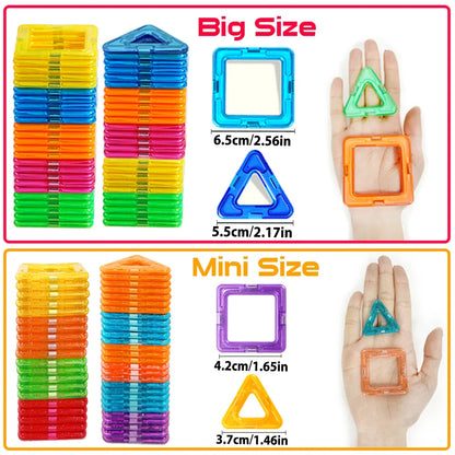 Creative Magnetic Building Blocks Set - Large & Mini DIY Toys for Kids Ages 7-12, Fun Educational Construction Gift in Mixed Colors