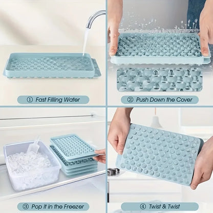 Skanto | Mini Ice Cube Tray | 104 Holes Round Ice Ball Mold | Small Crushed for Cooling Bar Cocktail Whiskey Drink | Coffee Juice Kitchen Tool