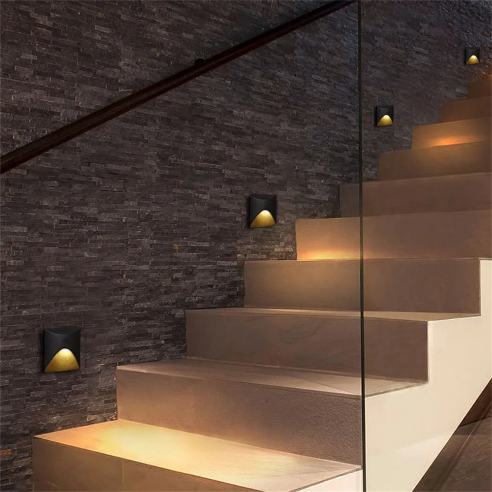 BowLift | Modern waterproof IP65 LED recessed wall lamp for outdoor lighting - 3W embedded step & staircase balcony portal light