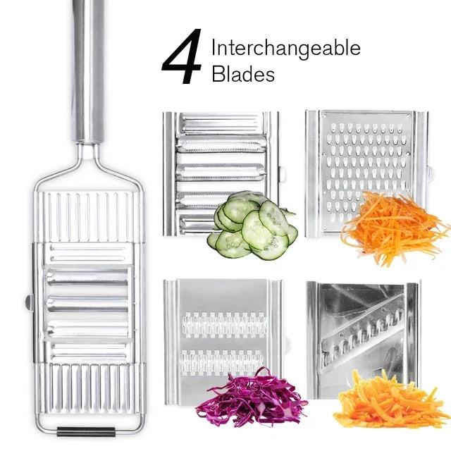 Skanto Stainless Steel Grater | Portable Handheld Vegetable Slicer | Easy-Clean Multifunctional Kitchen Tool