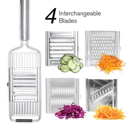 Skanto Stainless Steel Grater | Portable Handheld Vegetable Slicer | Easy-Clean Multifunctional Kitchen Tool