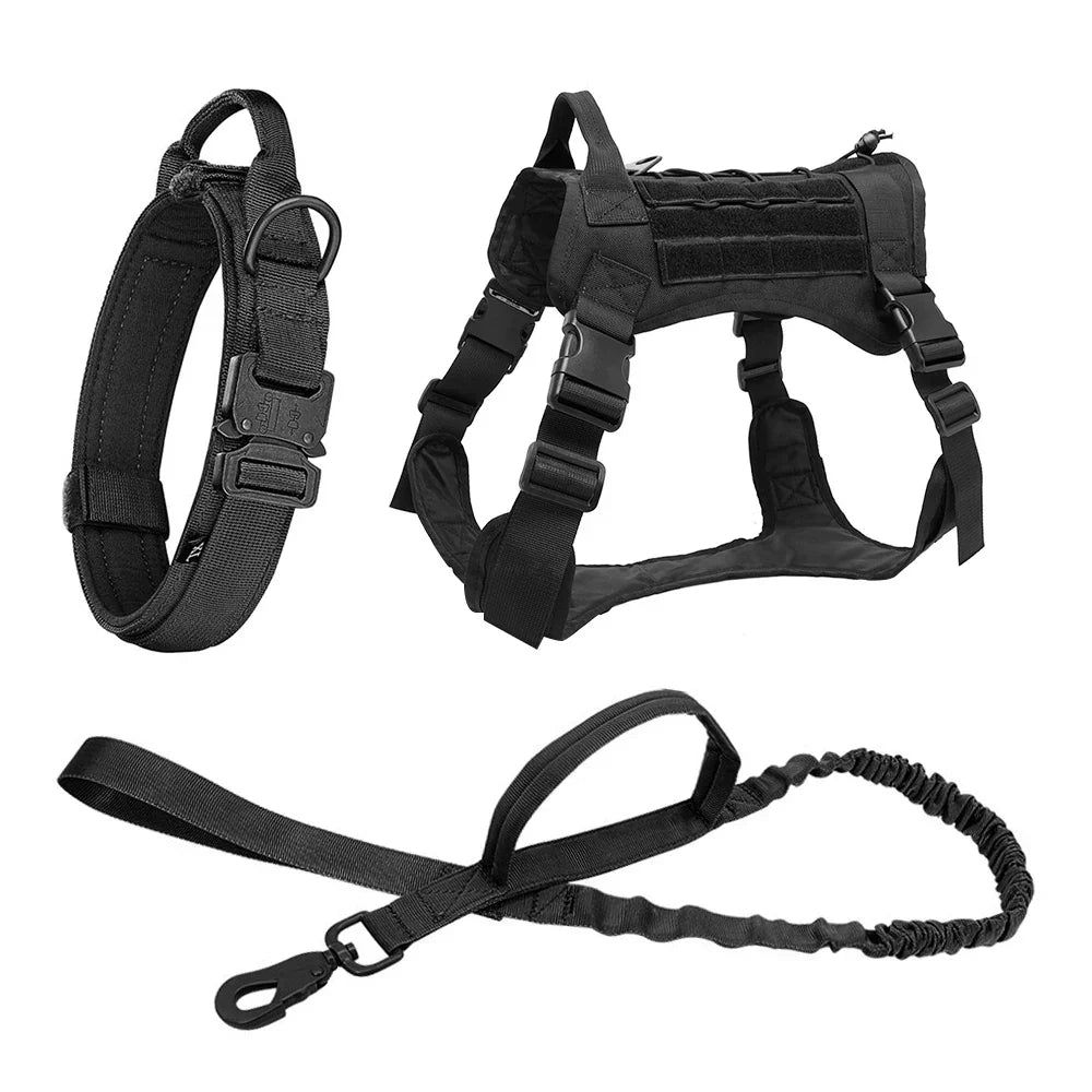 Skanto | Tactical Dog Harness With Leash – Robust Military Set For Training And Control