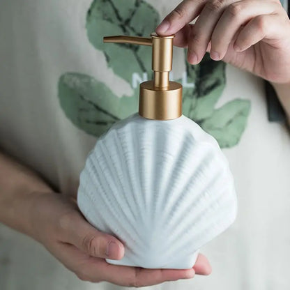 Skanto | AquaNaut Soap Dispenser | Nautical Design | Shell & Starfish Motif | Bathroom Decor