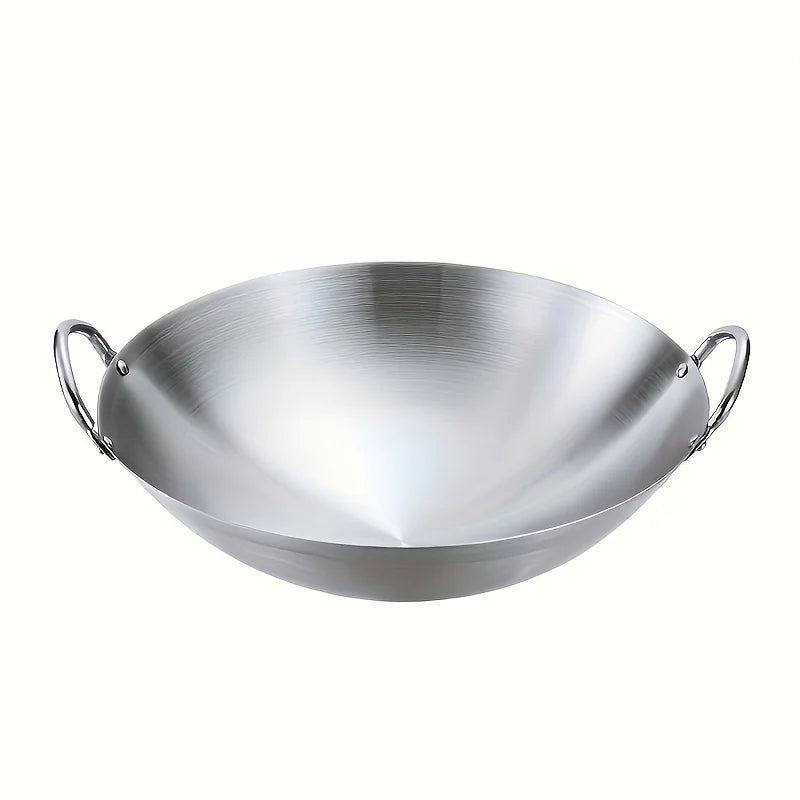 ChefMaster – Large Stainless Steel Wok with Double Handle Skanto