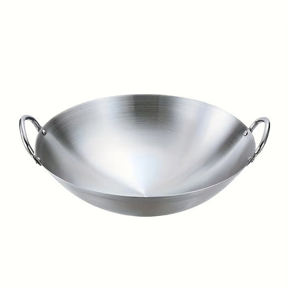 ChefMaster – Large Stainless Steel Wok with Double Handle Skanto
