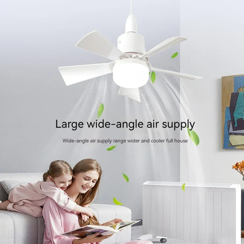 30W E27 Ceiling Fan Light with Remote Control - LED Dimming Function, Intelligent Quiet Fan for Bedroom & Living Room | Karnz