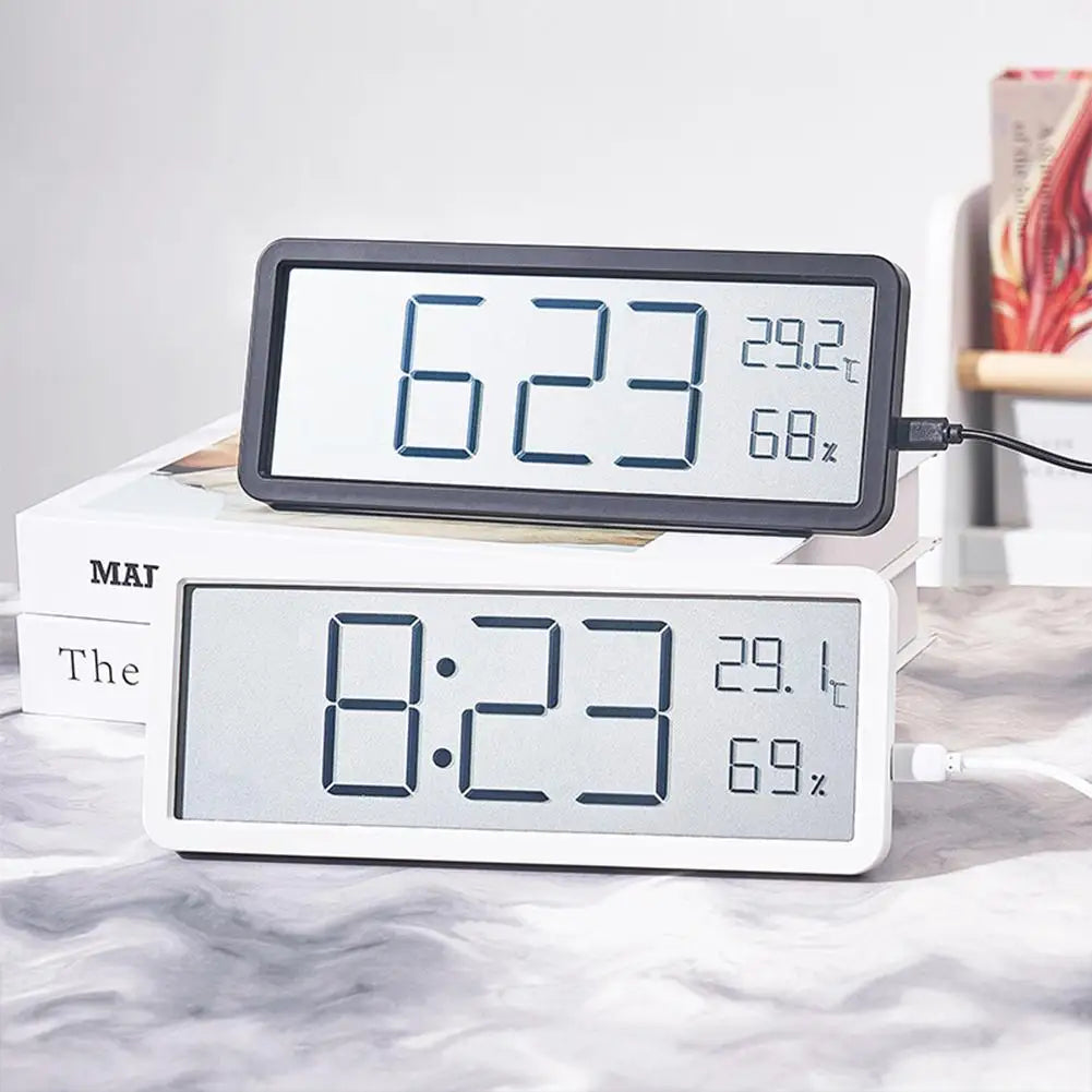 Skanto | TimeVibe Large LED Digital Wall Clock with Temperature and Humidity Display