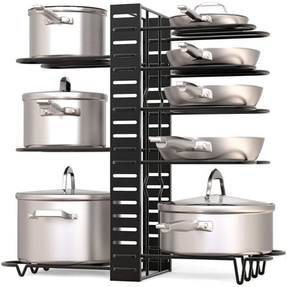 Skanto | SpaceFlex Adjustable Pot & Lid Organizer | Kitchen Organization & Flexibility
