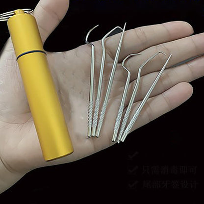 BowLift | Minty Portable Metal Toothpick Cleaner Set