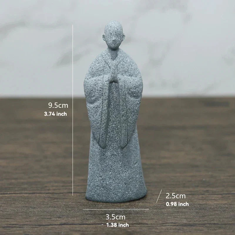 Skanto Skanto | Small Buddha Stone Statue Buddhist Monk Tibetan Buddhism Figures Zen Garden Ornament Meditation Home Aquarium Decoration