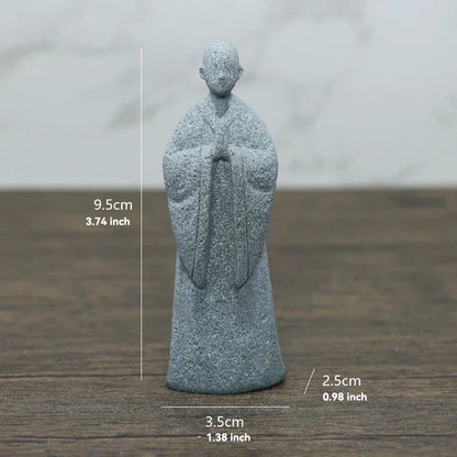Skanto Skanto | Small Buddha Stone Statue Buddhist Monk Tibetan Buddhism Figures Zen Garden Ornament Meditation Home Aquarium Decoration