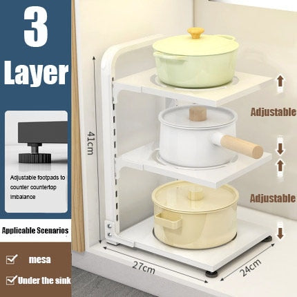 Skanto | Easy Stack Adjustable Multi-Layer Corner Cabinet