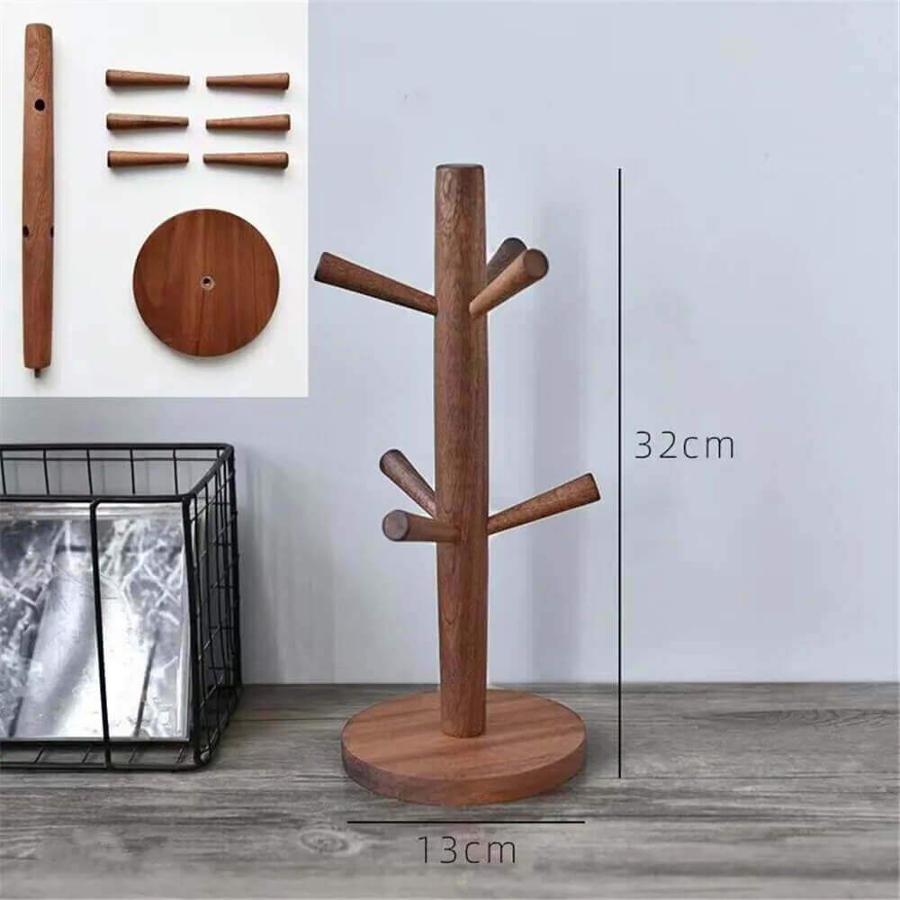 Sturdy Wooden Cup Holder: Cup Tree in Various Shapes + Colors
