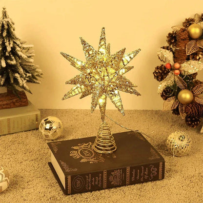 Skanto | TwinkleGlow - LED Star Tree Topper with Warm Light and Easy Assembly