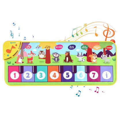 Skanto Multifunctional Musical Dance Mat for Toddlers - Interactive Piano Keyboard with Animal Sounds, Educational Kids Gift, Portable Fun!
