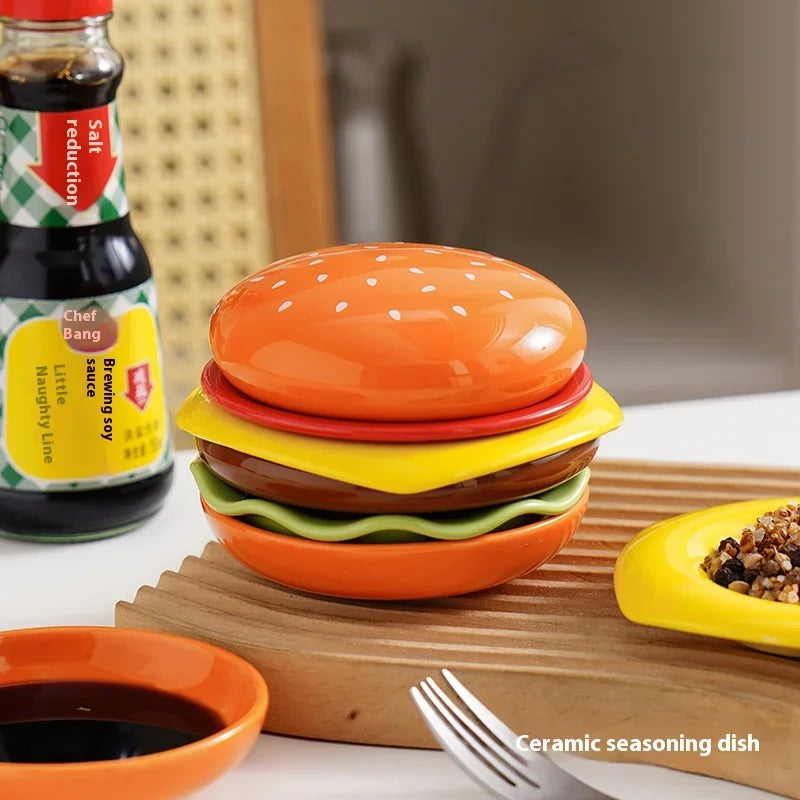 Skanto | Mini Stacked Hamburger Ceramic Plate Set