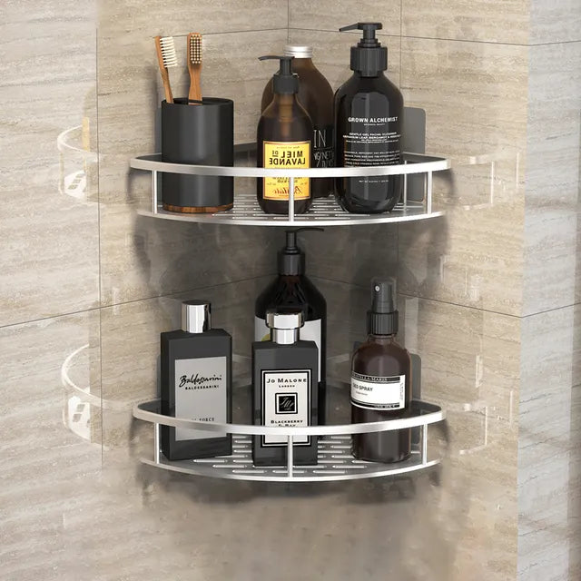 BowLift | Stylish & Practical No-Drill Shower Corner Shelf – Space-Saving Bathroom Storage Rack