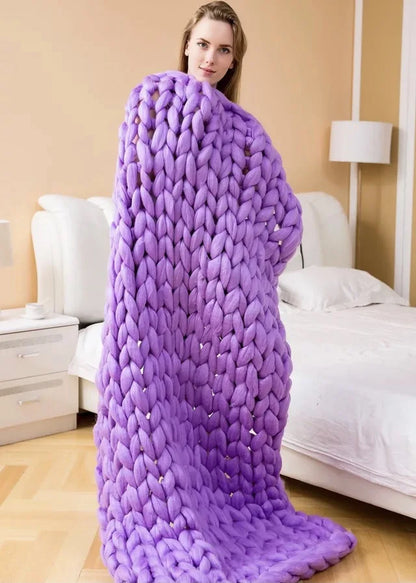 Chunky Knit Blanket – Cozy Wool Blanket for every room – Soft and warm – Perfect for sofa and bed
