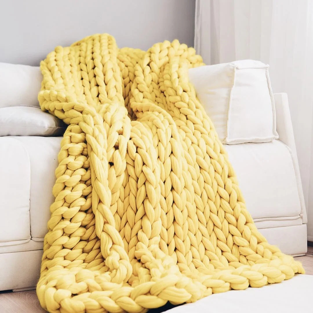 Chunky Knit Blanket – Cozy Wool Blanket for every room – Soft and warm – Perfect for sofa and bed