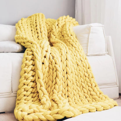 Chunky Knit Blanket – Cozy Wool Blanket for every room – Soft and warm – Perfect for sofa and bed