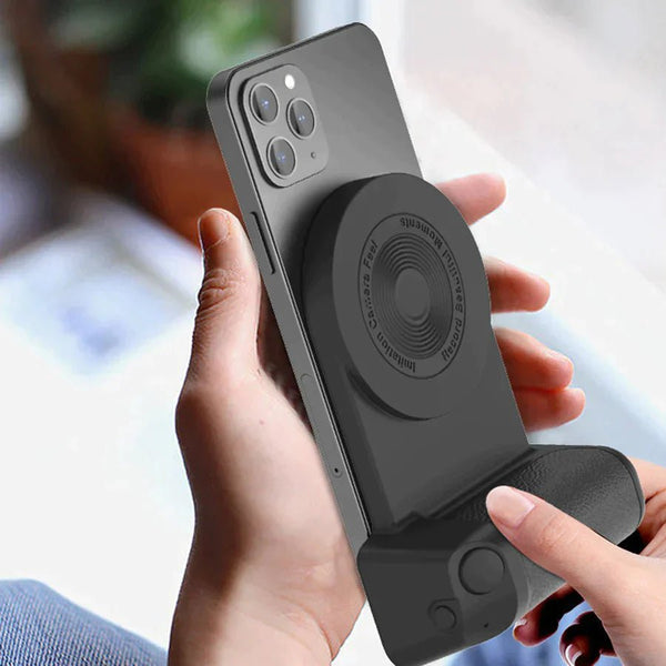 Skanto | Griply Magnetic Phone Holder with Wireless Charging – Anti-Vibration Hand Grip for Stable Shots