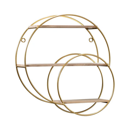 BowLift | NordicWave Double Circle Wall Shelf – Scandinavian Floating Shelf for Home Décor & Storage