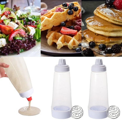 Skanto | Pancake Batter Dispenser Mixer with BlenderBall Whisk - Squeeze Bottle Pancake Shaker Dispenser JT194 from LMETJMA