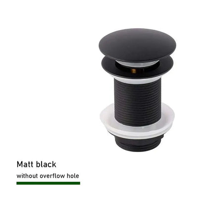 Drain Screw with Push-Down Pop-Up – Brass | 11 Colors | With or Without Overflow Skanto