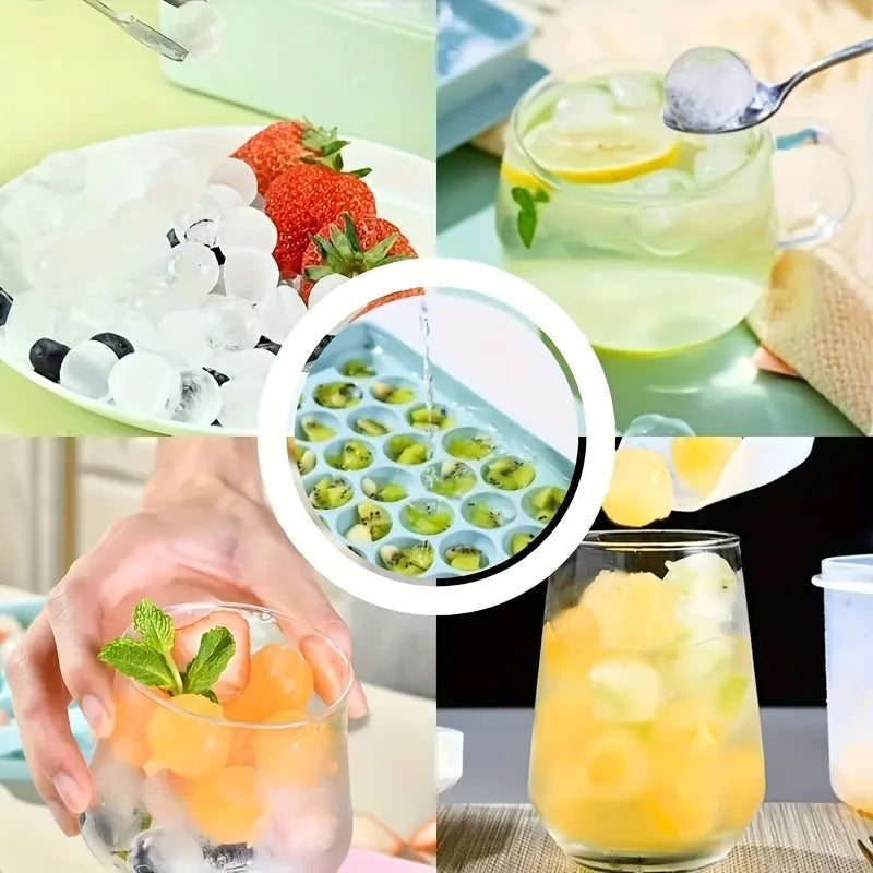 Skanto | Mini Ice Cube Tray | 104 Holes Round Ice Ball Mold | Small Crushed for Cooling Bar Cocktail Whiskey Drink | Coffee Juice Kitchen Tool