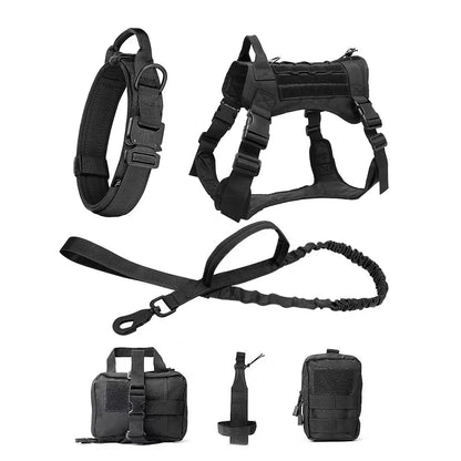 Skanto | Tactical Dog Harness With Leash – Robust Military Set For Training And Control