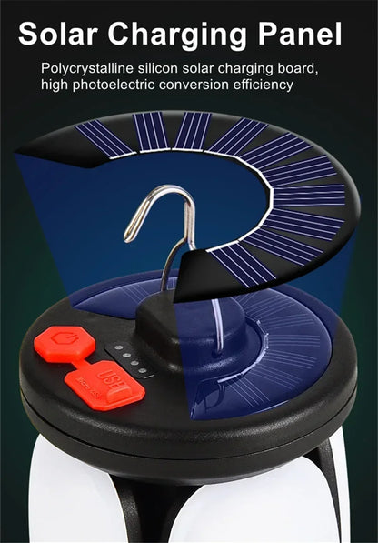BowLift | LUMALITE Solar Camping Lamp | USB & Solar Charging | 6 Light Modes | Foldable & Power Bank – 1000 Lumen