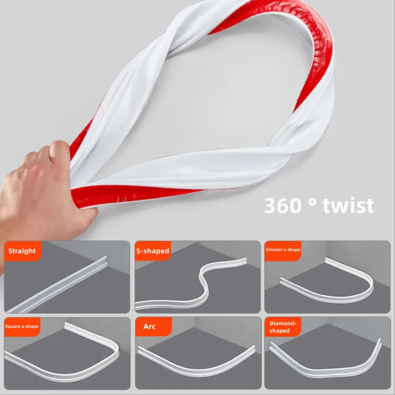 Skanto | Flexible Silicone Bathroom Water Stopper - Shower Floor Wet/Dry Separation - Kitchen Sink Splash Guard - Water Barrier Shower Accessory