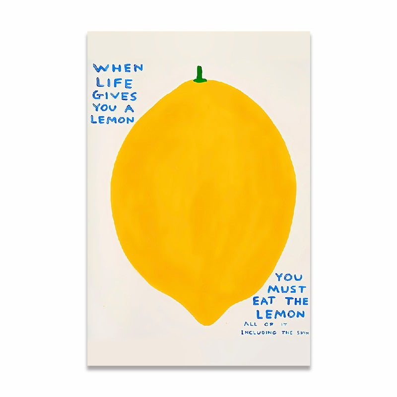 Skanto | Lemon / Blue Chair Canvas Print