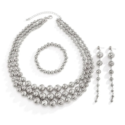 BowLift | Bold Triple Stack Dangle Earrings, Necklace, Bracelet Set
