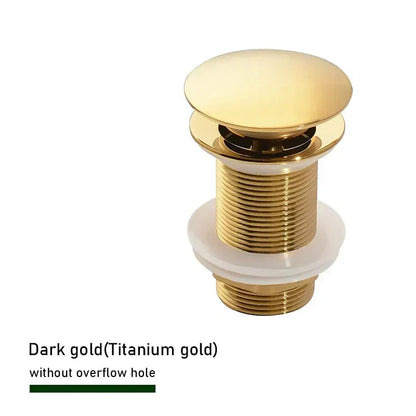 Drain screw with push-down popup – brass | 11 colors | With or without overflow Bowlift