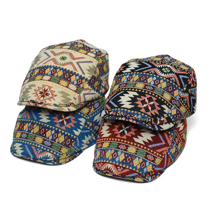 Skanto | Colorful Retro Flat Cap – Vintage-Inspired Cotton Hat for All Seasons