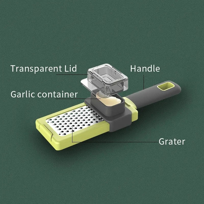 BowLift | ZESTIRO Garlic-Ginger Grater | Manual Stainless Steel Press | Ergonomic Chopper for Onion, Garlic & Ginger | Non-Slip & Efficient