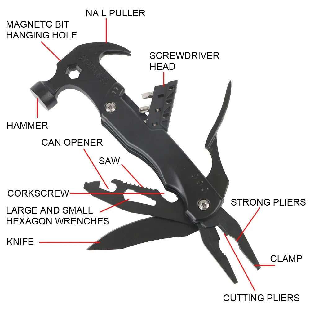 BowLift | Multifunctional Pliers With Folding Nail Hammer