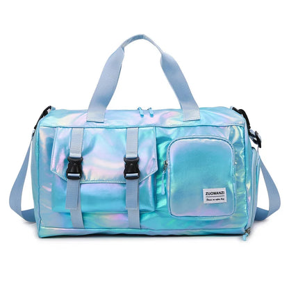 BowLift | Lumivista Holographic Travel Bag | Stylish Weekender Shoulder Bag with Shoe Compartment | Perfect for Weekend Trips & Short Journeys