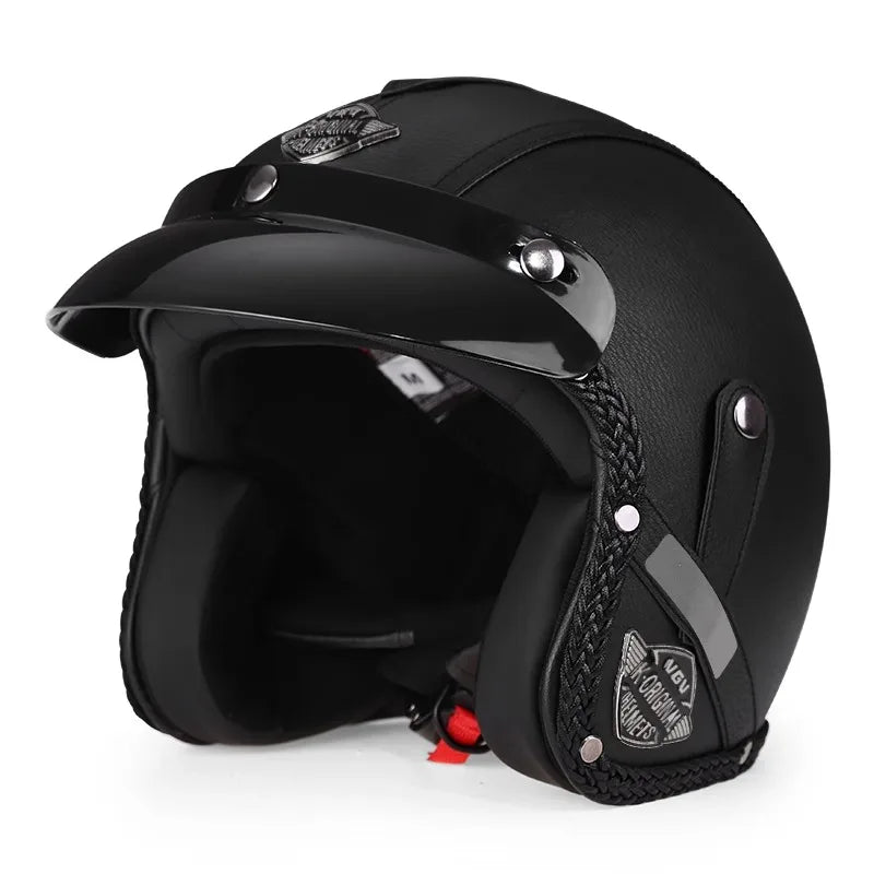 Skanto | Retro Motorcycle Helmet – Kael – (Open Face 3/4)