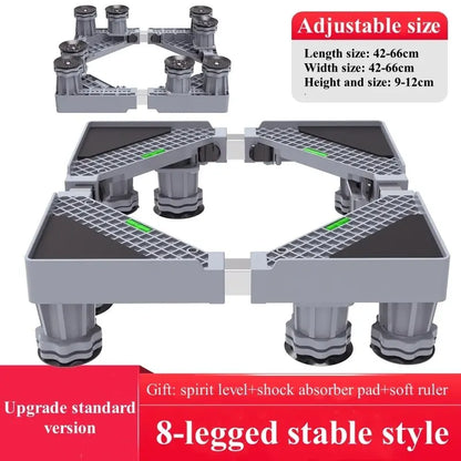 Skanto | Stabilova Adjustable Roller Stand for Washing Machine & Refrigerator | With 4 Double Wheels & Shock Absorption | Height Adjustable & Load-Bearing