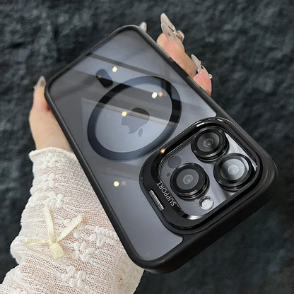 Skanto | Shockproof Magnetic Magsafe Phone Case Stand Glass Lens Protector Cover