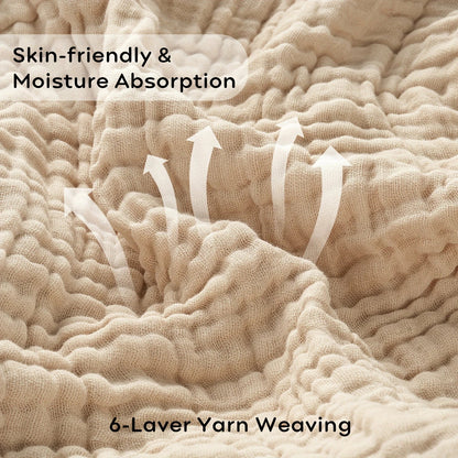 Skanto | CottonBreeze | Muslin Blanket 100% Cotton | 6-Layer, Breathable & Lightweight | For Sofa & Bed
