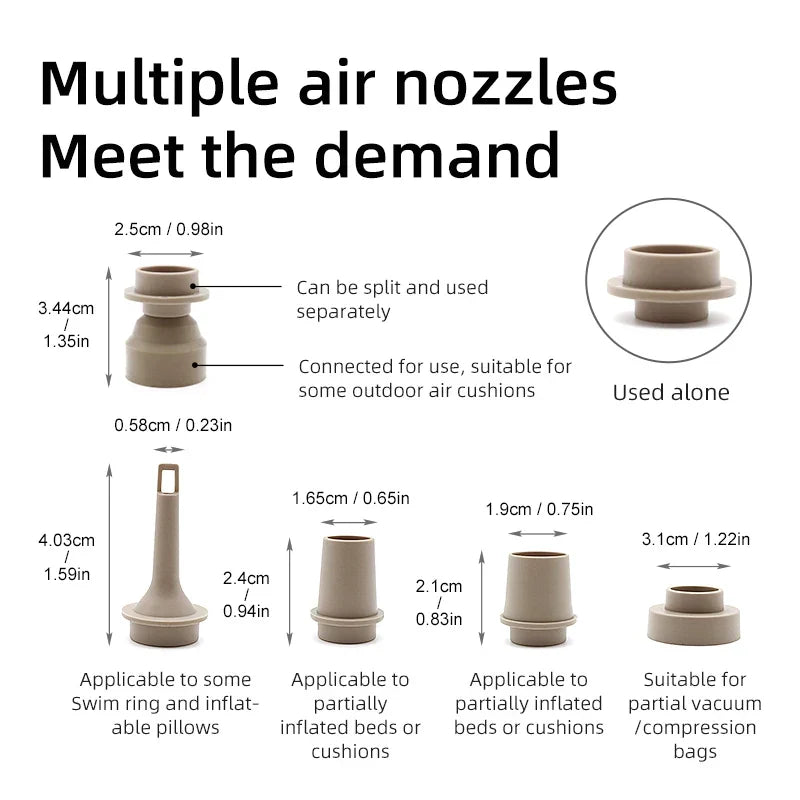 Skanto | AeroBlow Mini Outdoor Air Pump | Electric & USB Rechargeable | Portable & Wireless | For Air Mattresses & Vacuum Bags