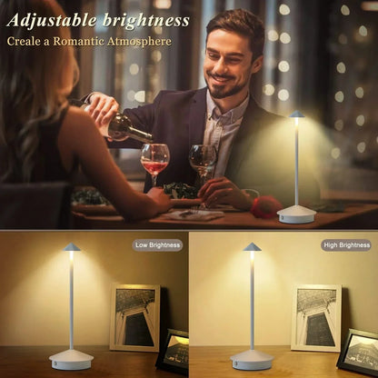 Brehn | Rechargeable Table Lamp Creative Dining Room Touch LED Hotel Bar Coffee Pina Pro Table Lamp Table Lamp Decorative Desk Lamp
