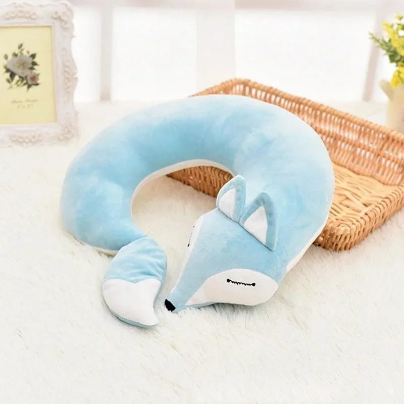BowLift | ReiseFuchs Neck Pillow | Super soft & Ergonomic | Cartoon Fox Design | For Children & Adults