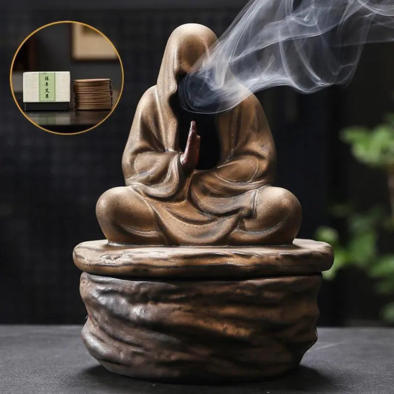Meditative Monk Incense Holder